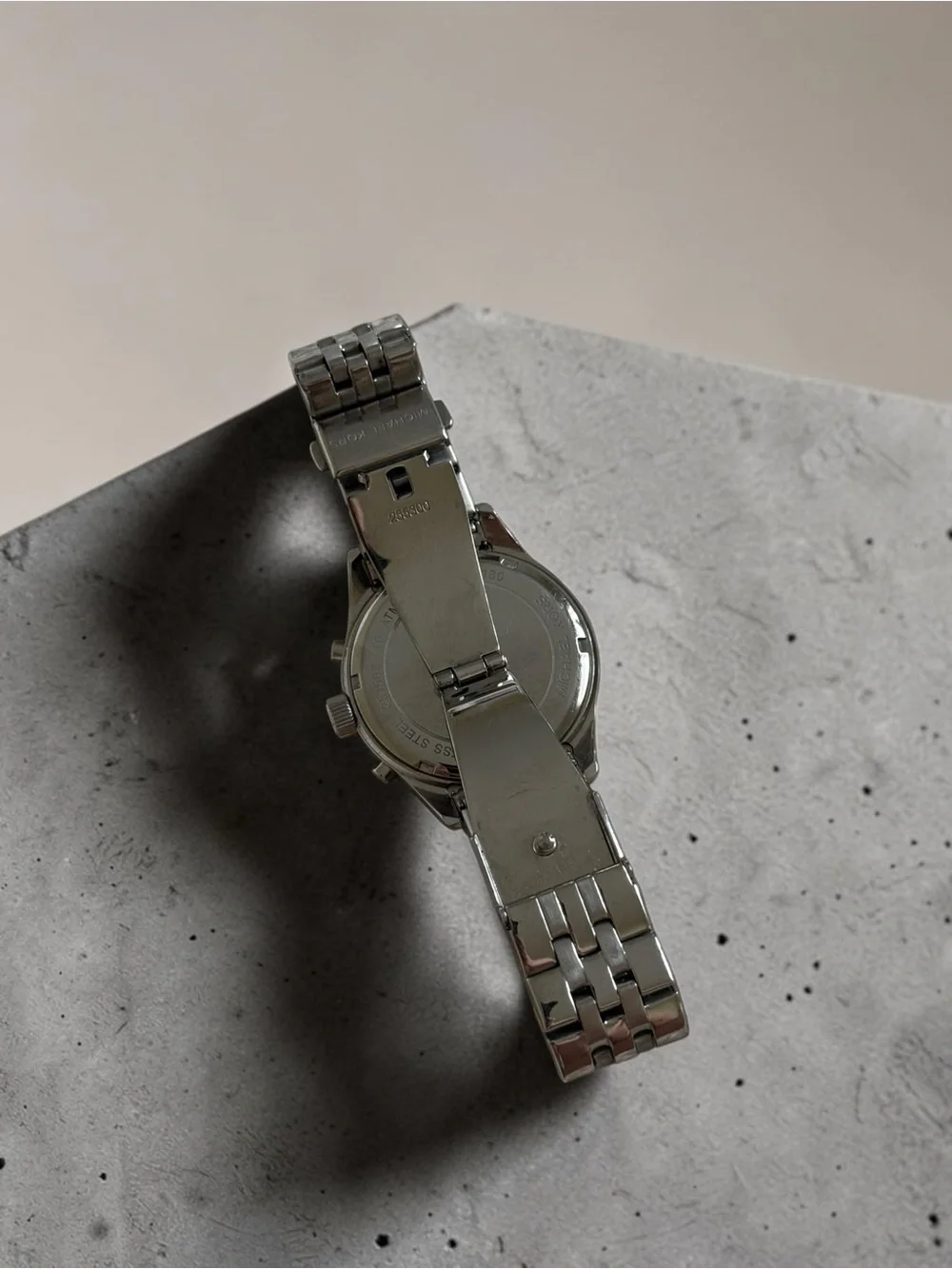 Michael Kors Silver Stainless Steel Watch with Rose Gold Dial